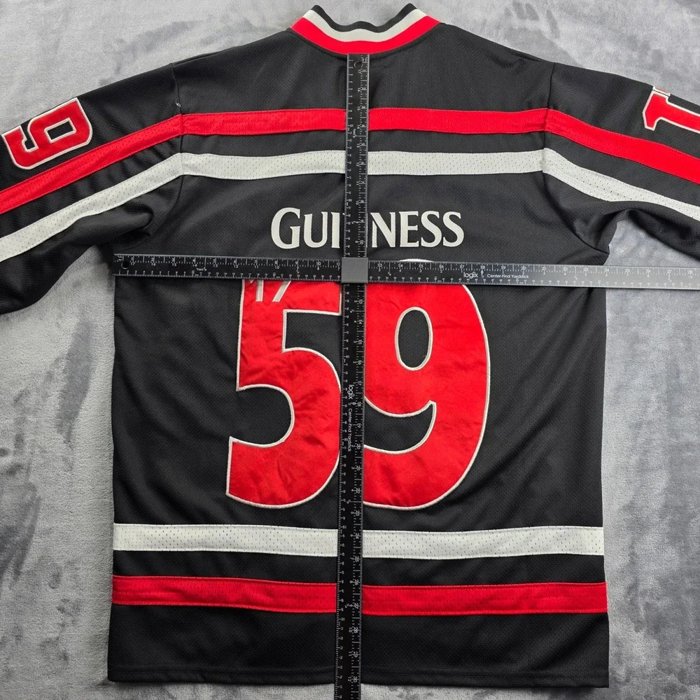NEW Guinness Hockey Jersey Men Large Black Red White Lace Up G3003-L Embroidered - Picture 11 of 13